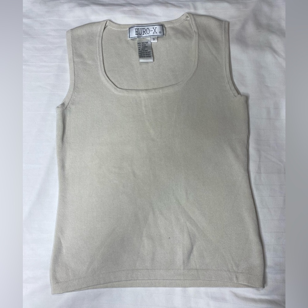 Euro-X pearl sleeveless Top 80% silk